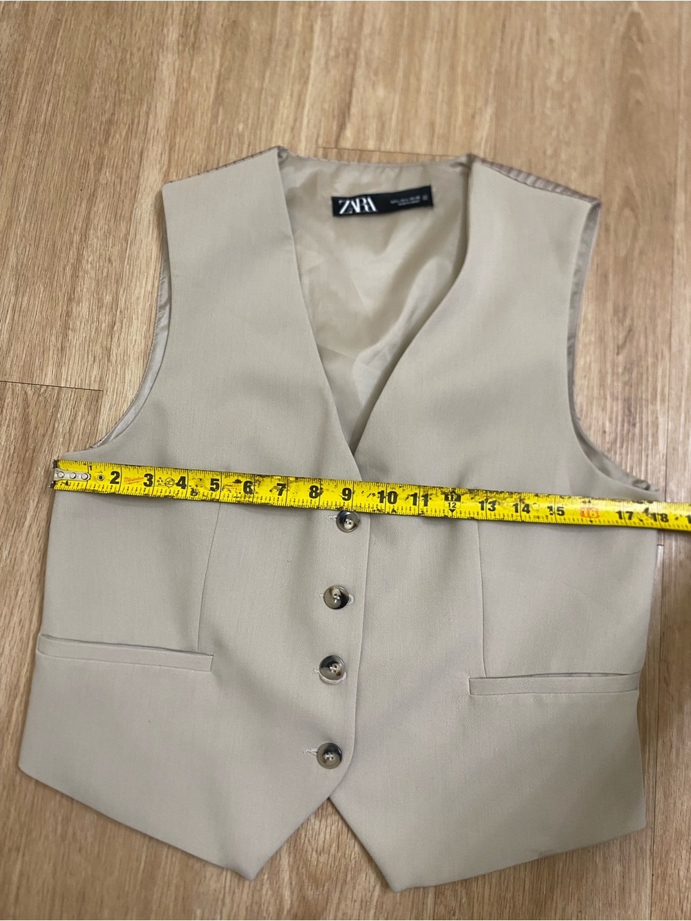 Zara Cream Women's Tailored Vest - Picture 4 of 6